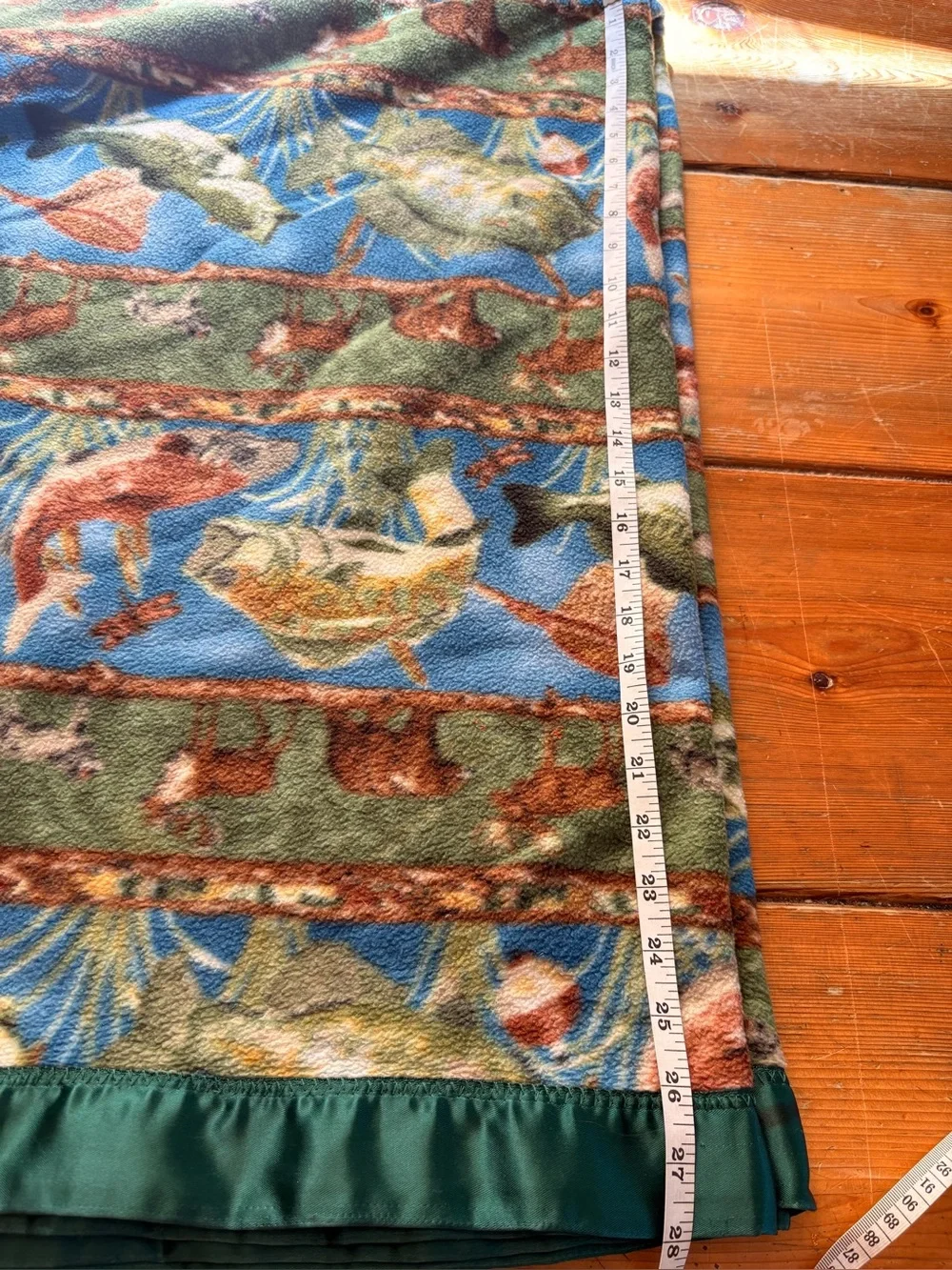 Fleece Fish & Wildlife Throw Blanket - Teal Trim
